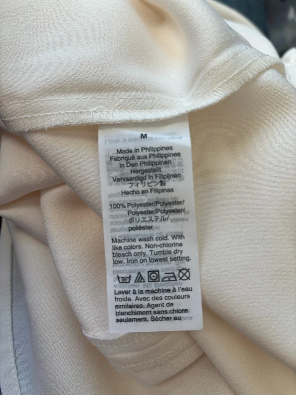 J.Crew NWOT Long Sleeve Ruffleneck Top 365 Crepe Cream M